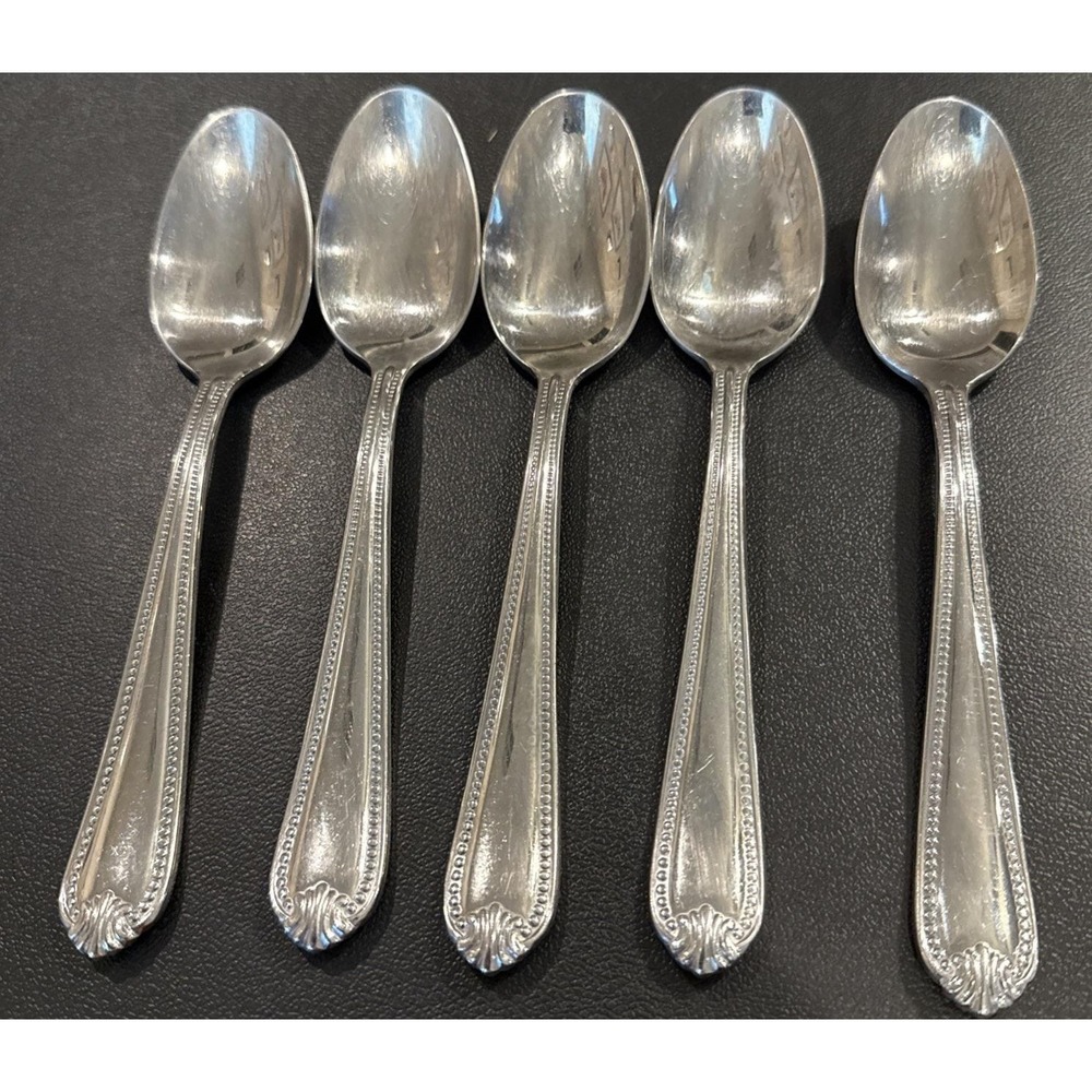 Lenox Bead Plume Glossy Soup Spoons Spoon Set Of 5 Stainless Flatware